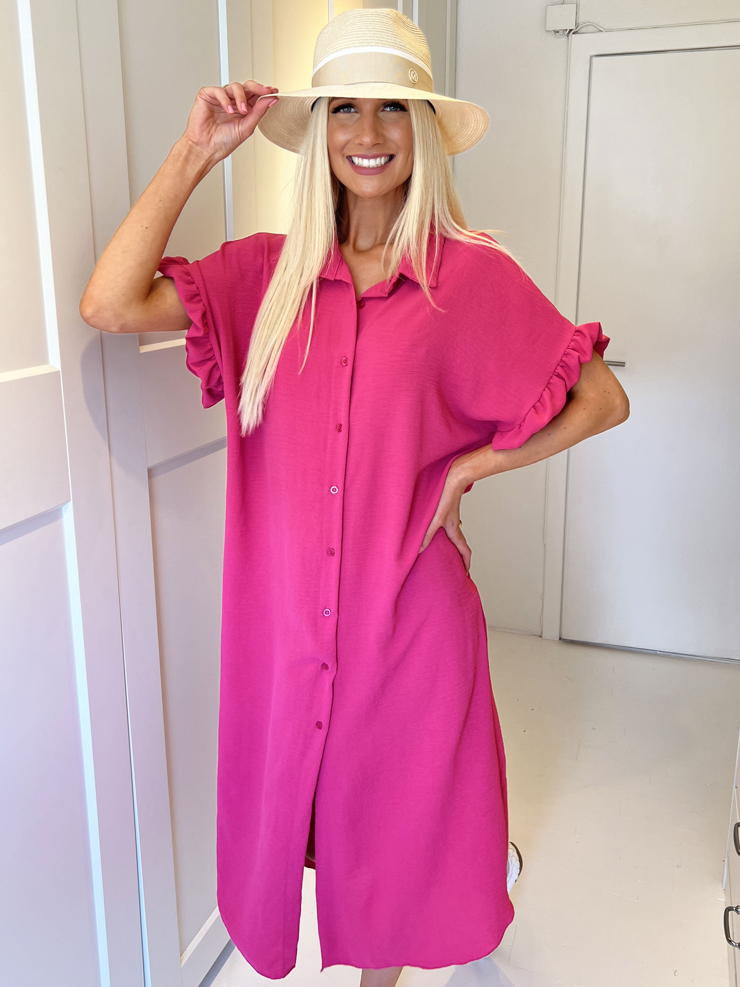 Emilie - Skjorte med sød flæsekant på ærmerne